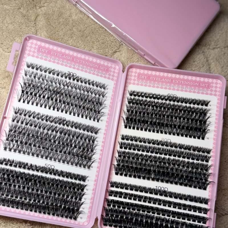 Lot faux cils DIY extension 30D-100D rose